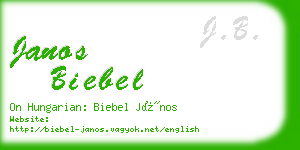 janos biebel business card